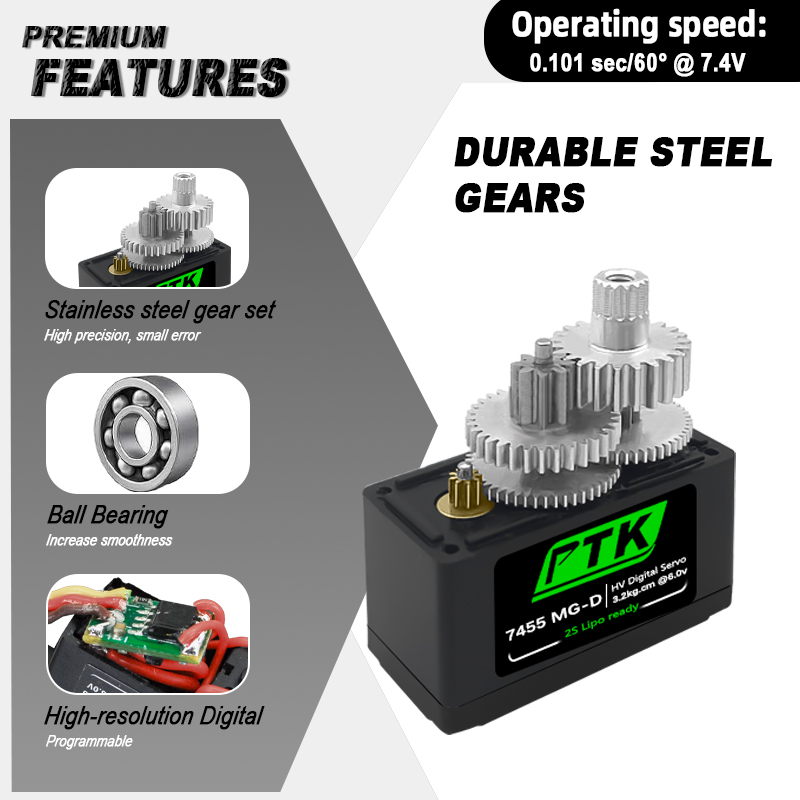 PTK 7455MG-D servo 12g Digital – обзор и цена Rc Hobby Toys