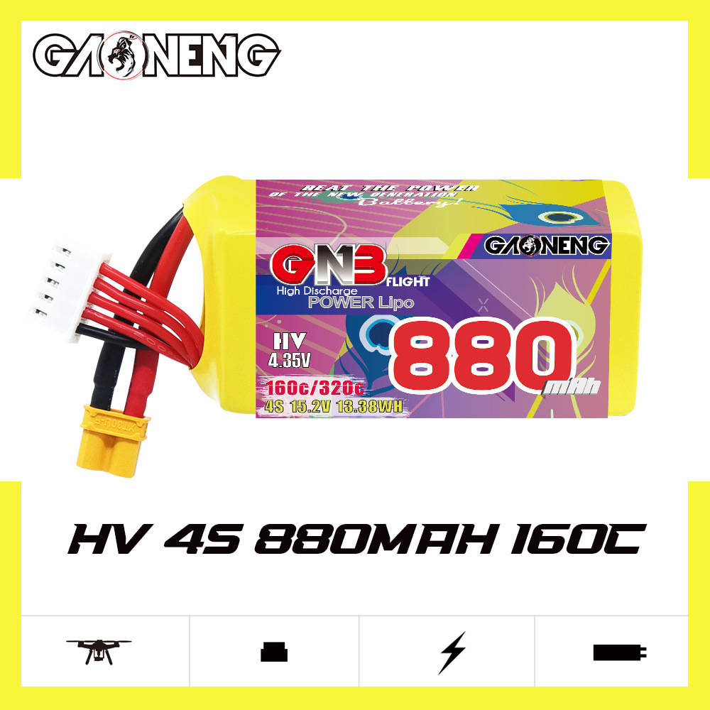 GNB 4S 880mAh 15.2V 160C/320C  – обзор и цена Lipo Battery 4S