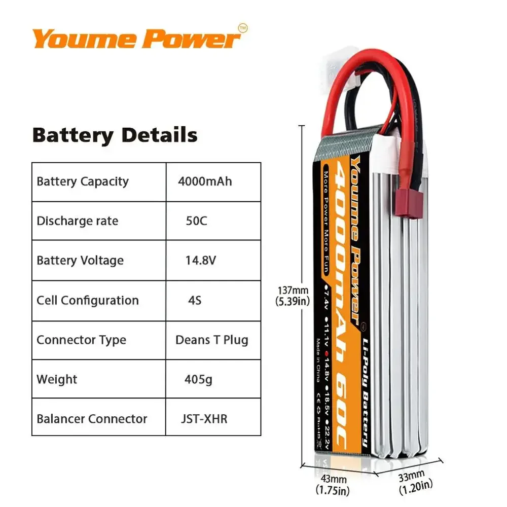 4S 14.8V Lipo Battery 3300mah  – обзор и цена Rc Truck Monster