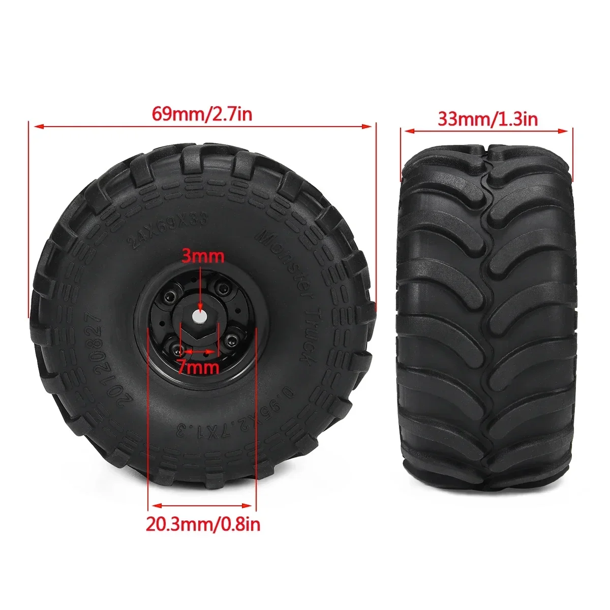 4pcs Monster Truck Tires with  – обзор и цена Rc Truck Monster