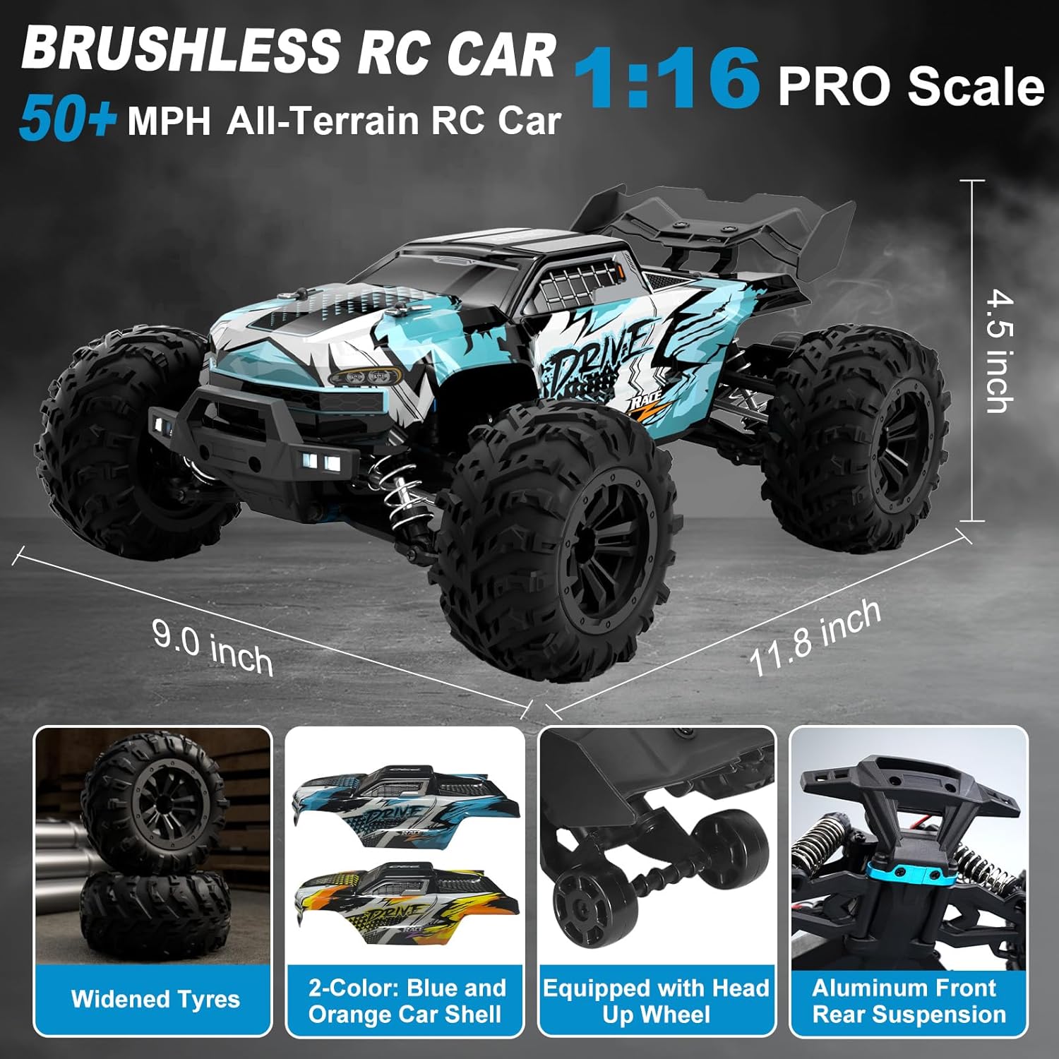 Hobby Grade 1:16 Scale Brushle – обзор и цена Rc Hobby Grade Monster Truck